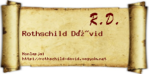 Rothschild Dávid névjegykártya